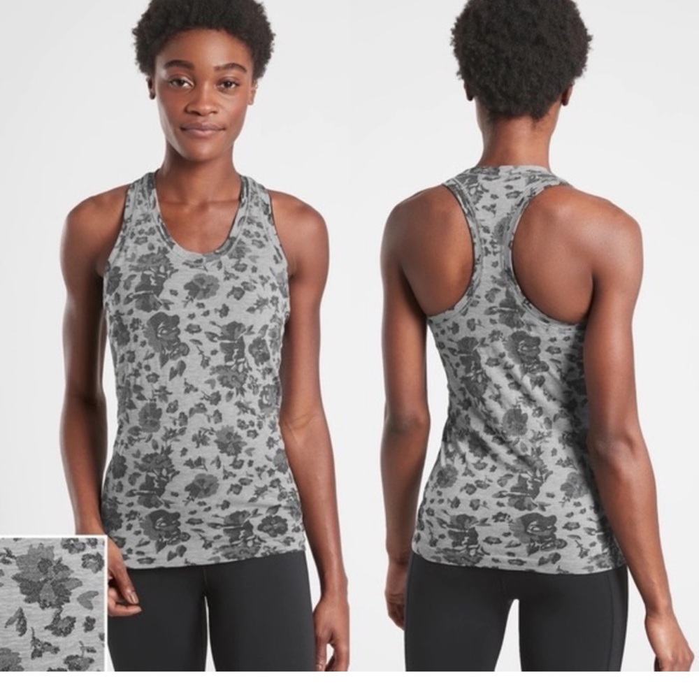 Athleta Momentum Spacedye Floral Tank Top NWT Size Large
